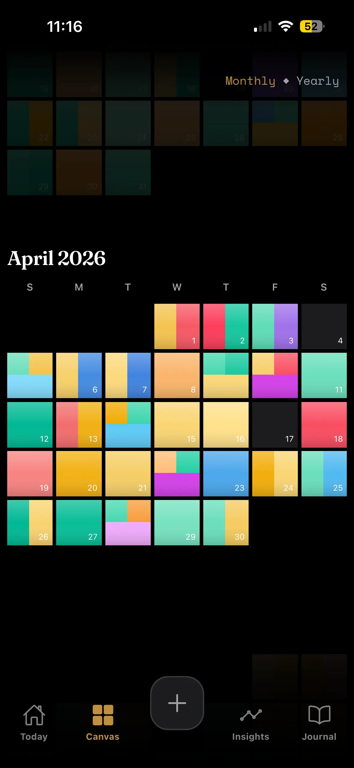 Mosaic monthly view
