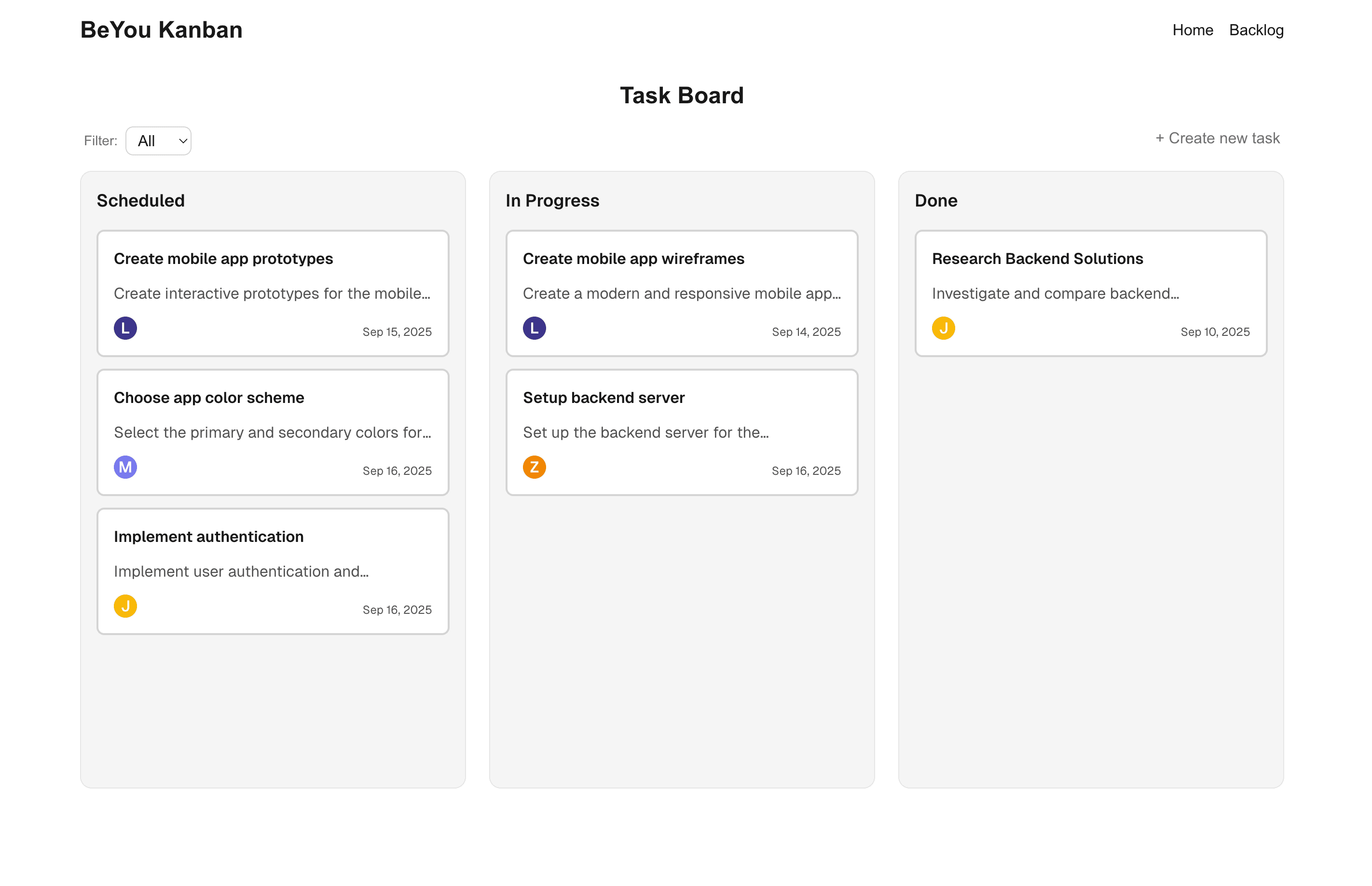 Kanban screenshot