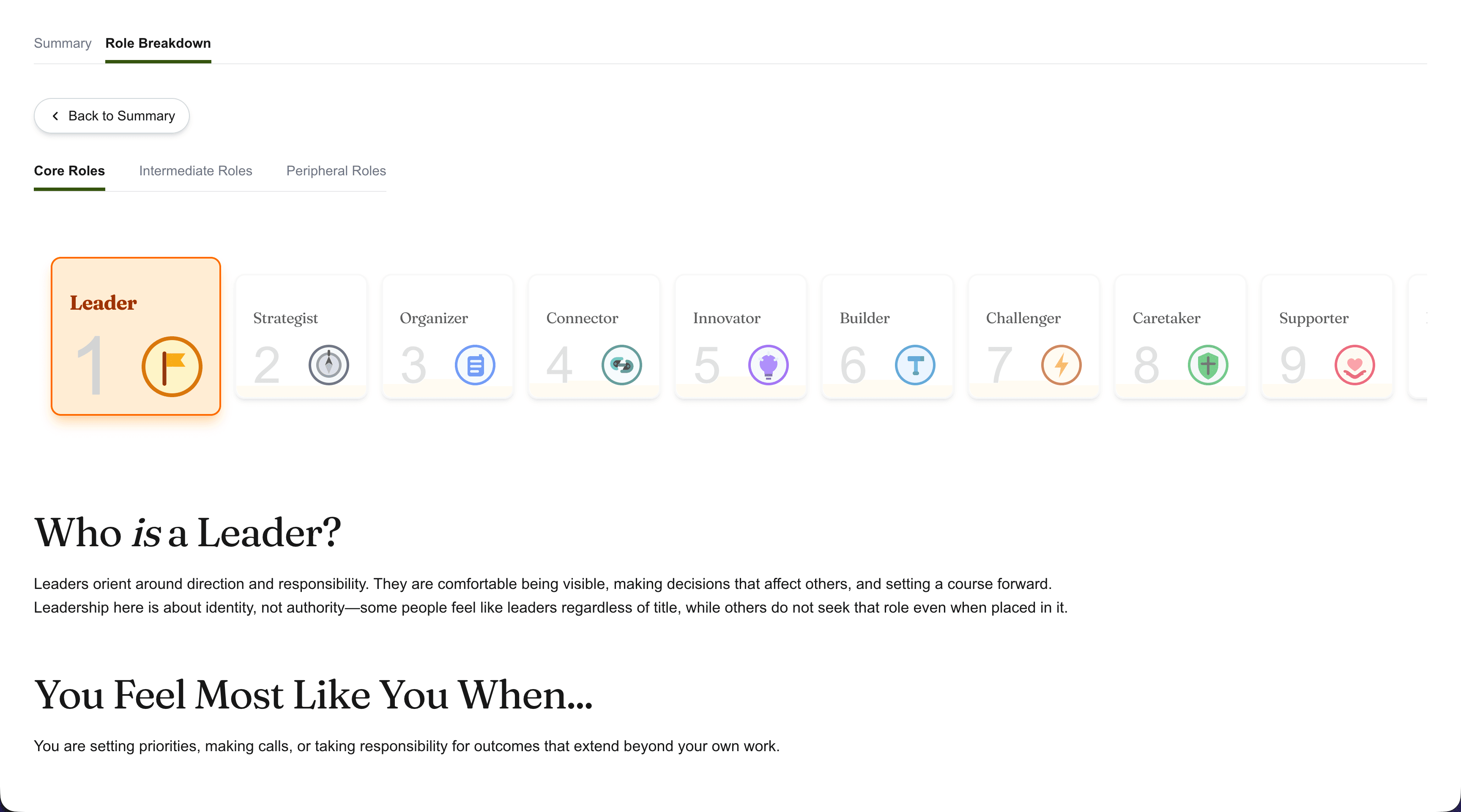 Values Page Challenge screenshot